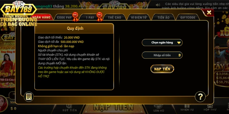 Giới thiệu về Bay789 và quy trình nạp tiền Bay789